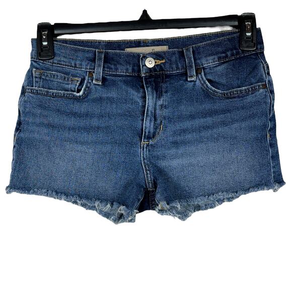 Joe’s SZ W27 Jean Shorts Frayed Hems Pockets Zip-Fly Mid-Rise Medium Wash Blue - Picture 1 of 8